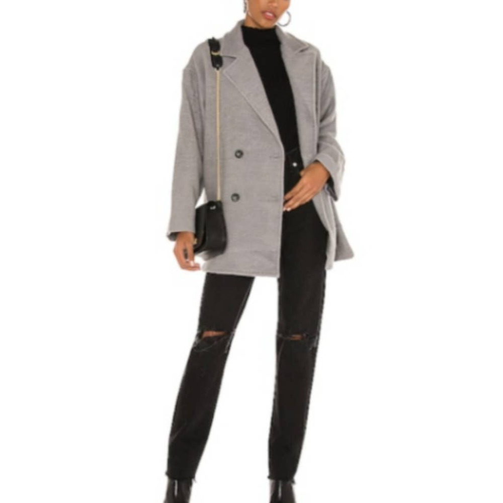 Free People Hannah Slouchy Oversized Blazer Jacket Size XS NEW Washed Black
